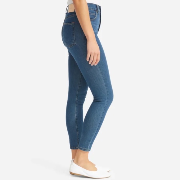 Everlane Authentic Stretch High-Rise Skinny, 24 Ankle, Mid Blue - Picture 8 of 10
